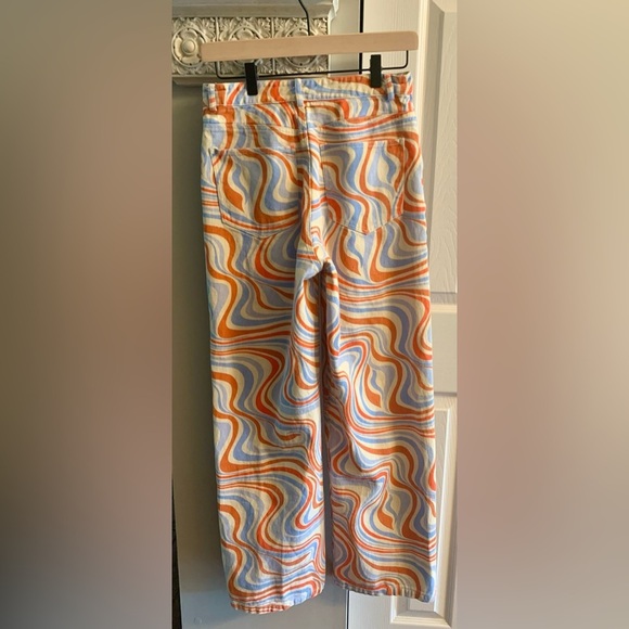 Retro Colorful Swirl Wide Leg Pants - Picture 6 of 9